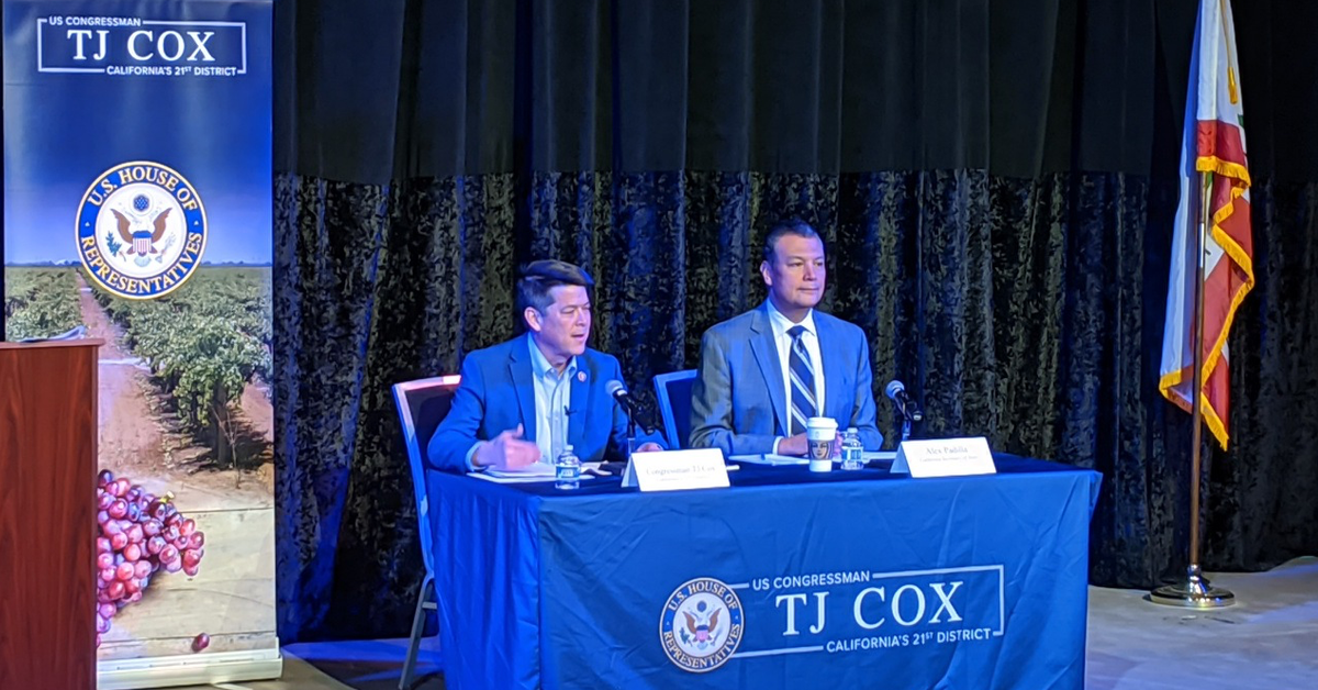 Secretary Of State Alex Padilla Dodges Voter ID Questions At TJ Cox ...