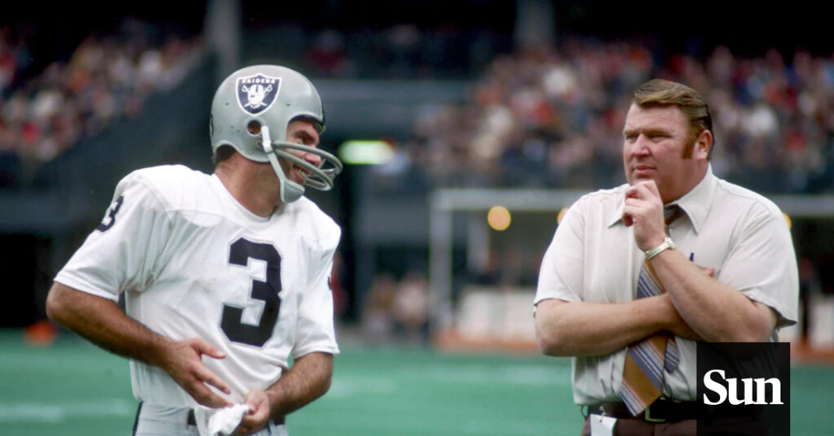 Football Oakland Raiders QB Daryl Lamonica on field during game vs